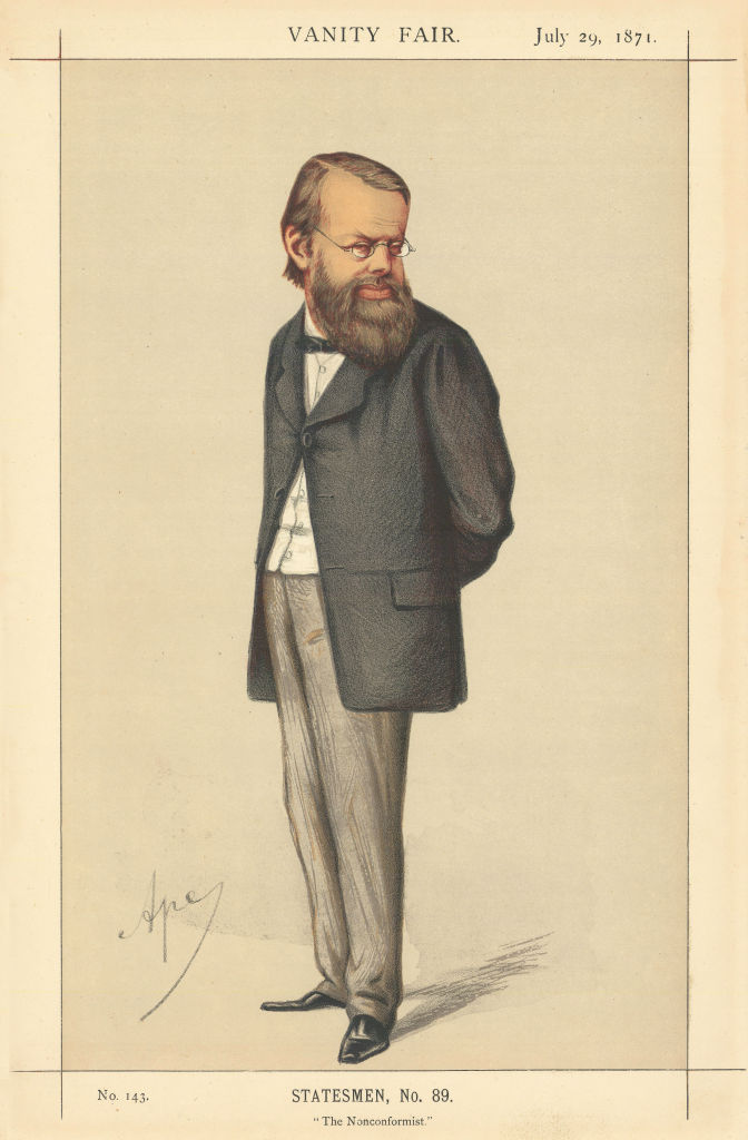 VANITY FAIR SPY CARTOON Edward Miall 'The Nonconformist'. Journalist. Ape 1871