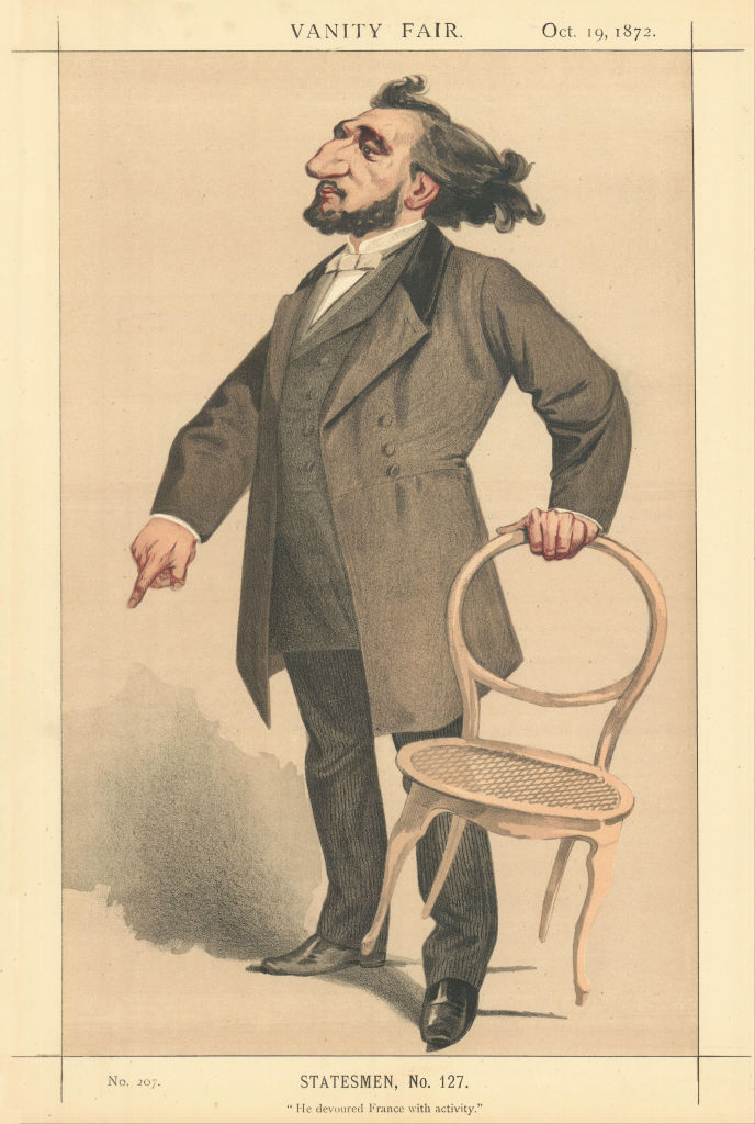 Associate Product SPY CARTOON. M Leon Gambetta 'He devoured France with activity' France 1872