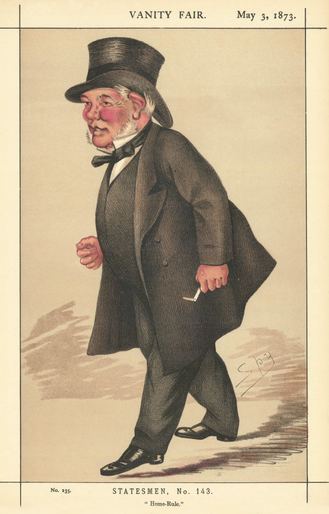 VANITY FAIR SPY CARTOON Isaac Butt 'Home Rule' Ireland Politics 1873 old print