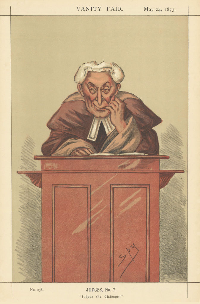 Associate Product VANITY FAIR SPY CARTOON Sir John Mellor 'Judges The Claimant' Judge. Law 1873