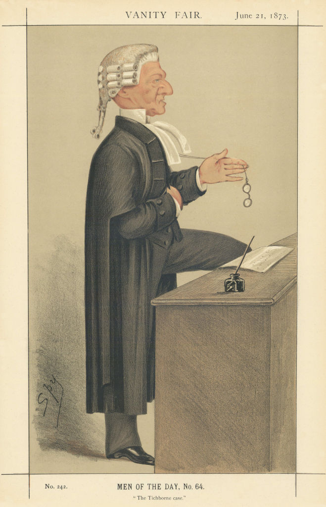VANITY FAIR SPY CARTOON Henry Hawkins QC 'The Tichborne Case' Law 1873 print