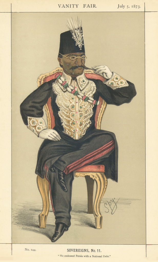 VANITY FAIR SPY CARTOON Shah Naser al-Din Shah Qajar 'He Endowed Persia…' 1873