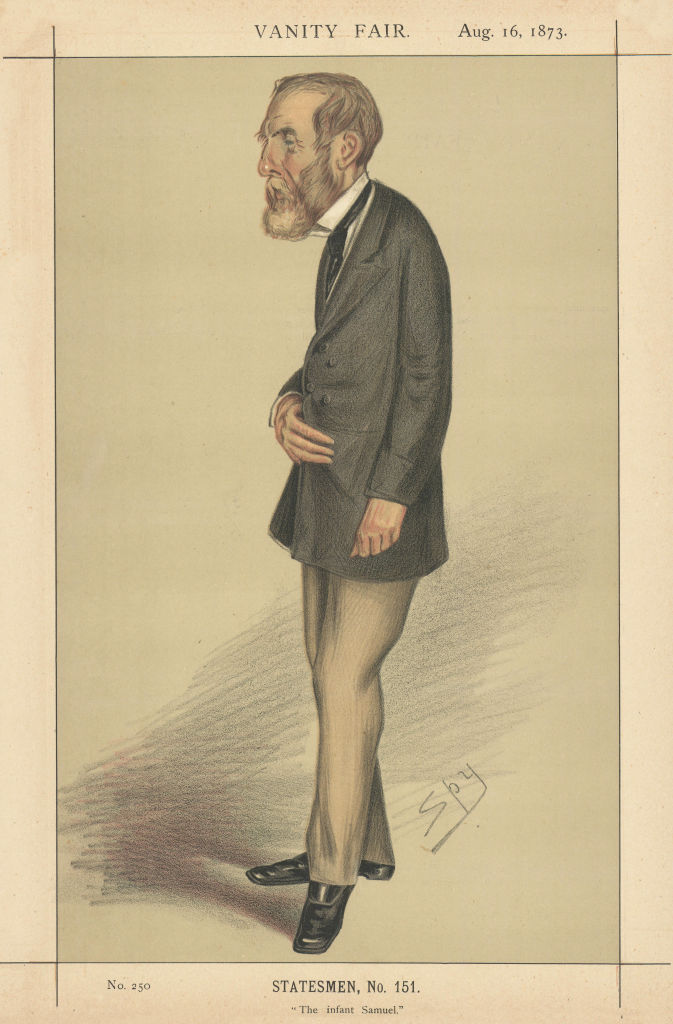 VANITY FAIR SPY CARTOON Samuel Laing 'The infant Samuel' Finance 1873 print