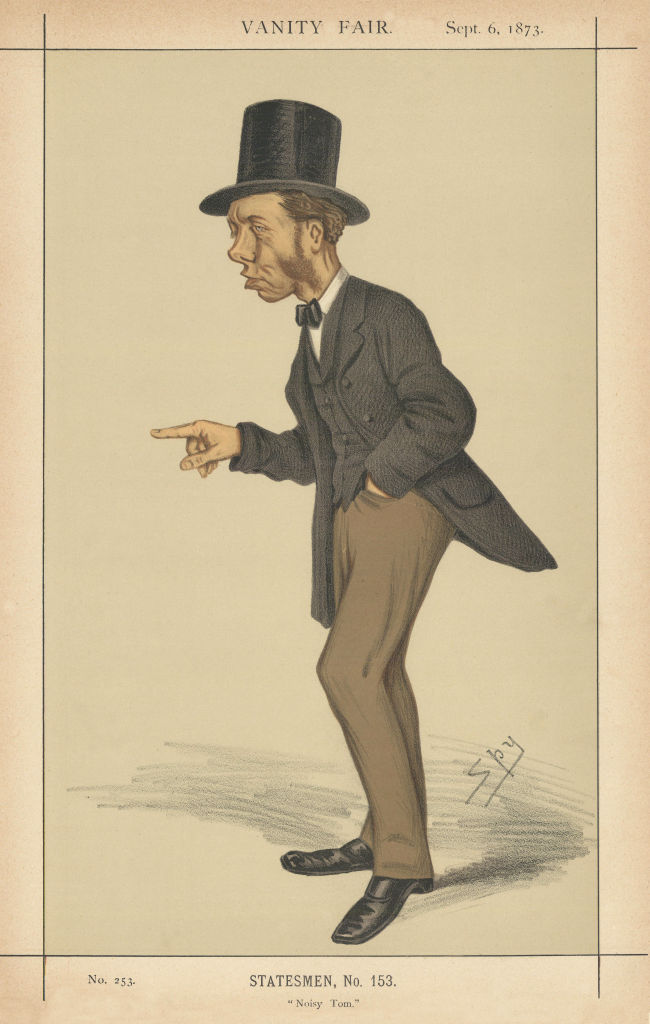 VANITY FAIR SPY CARTOON Thomas Collins 'Noisy Tom' Law 1873 old antique print