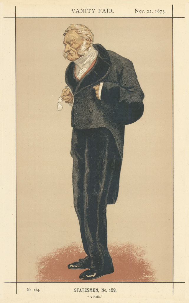 VANITY FAIR SPY CARTOON William Lennox Bathurst, 5th Earl 'A Relic'. Coidé 1873