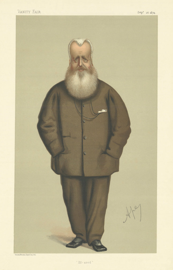 Associate Product VANITY FAIR SPY CARTOON. Sir James Hudson 'Ill-used' Yorks. By Ape 1874 print