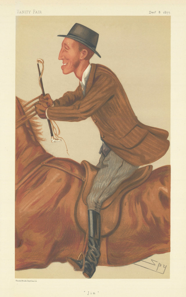 Associate Product VANITY FAIR SPY CARTOON. James Lowther 'Jim' Riding a horse. By Spy 1877 print