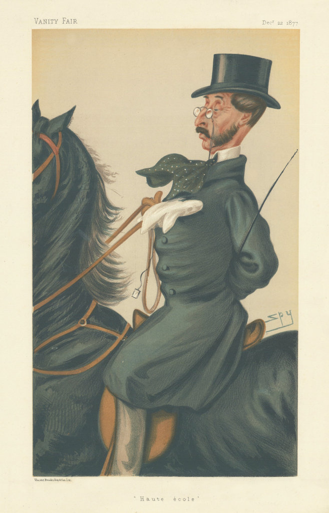 Associate Product VANITY FAIR SPY CARTOON John Mackenzie Grieve 'Haute école' Horses 1877 print
