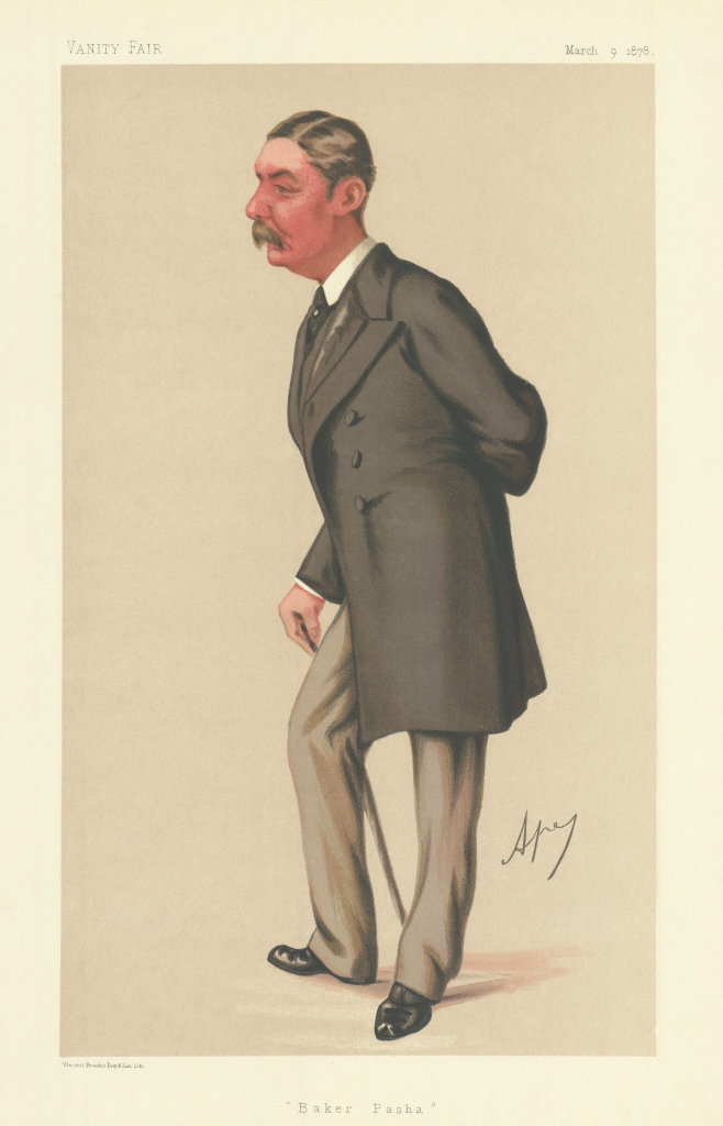 Associate Product VANITY FAIR SPY CARTOON Lt-Gen Valentine Baker Pasha. Glos. By Ape 1878 print