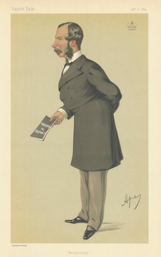 VANITY FAIR CARTOON. William Bateman-Hanbury, Lord Bateman 'Reciprocity'  1879