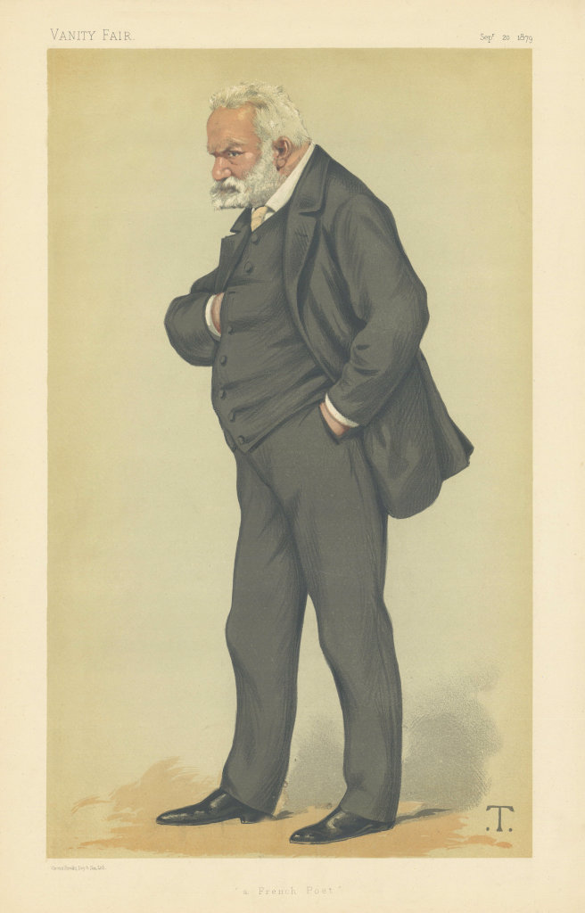 VANITY FAIR SPY CARTOON Victor Hugo 'a French Poet' writer. By T 1879 print