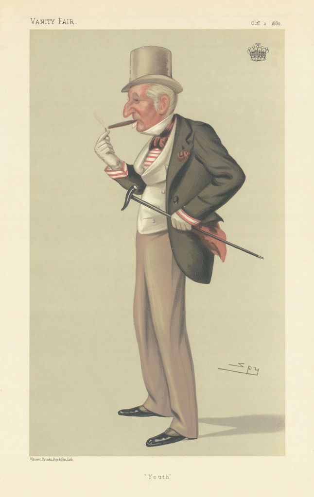 VANITY FAIR SPY CARTOON The Earl of Winchilsea & Nottingham 'Youth' 1880 print