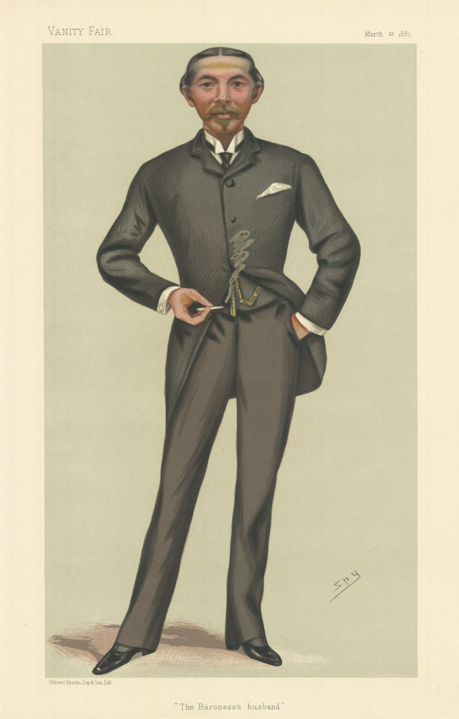 Associate Product SPY CARTOON. William Burdett-Coutts Bartlett 'The Baroness's husband'  1881