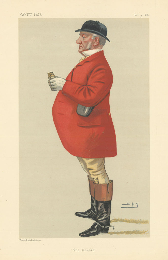 Associate Product SPY CARTOON. Mr Mordaunt Fenwick-Bisset MP 'The General' Fox hunters 1881