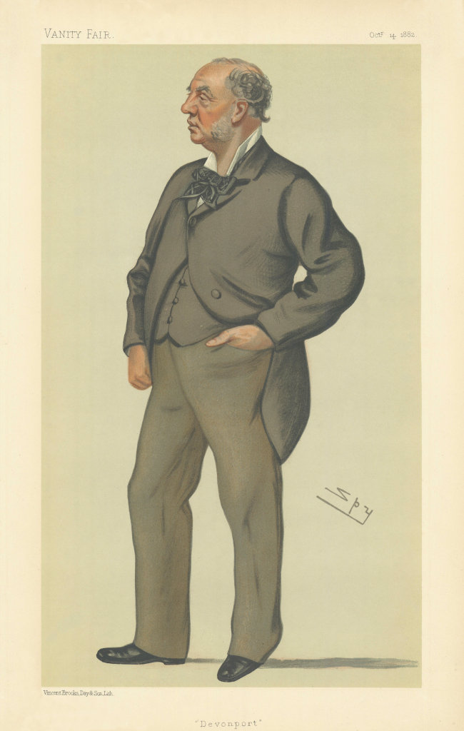 VANITY FAIR SPY CARTOON John Henry Puleston 'Devonport' MP. Wales 1882 print