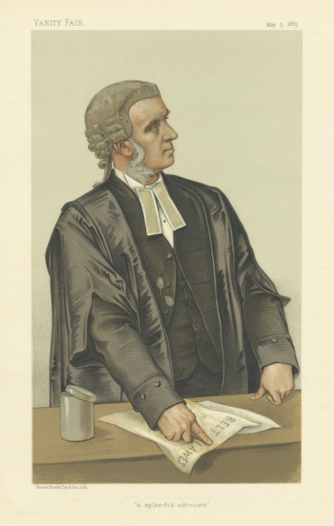 VANITY FAIR SPY CARTOON Charles Russell QC 'a splendid advocate' Law. VER 1883