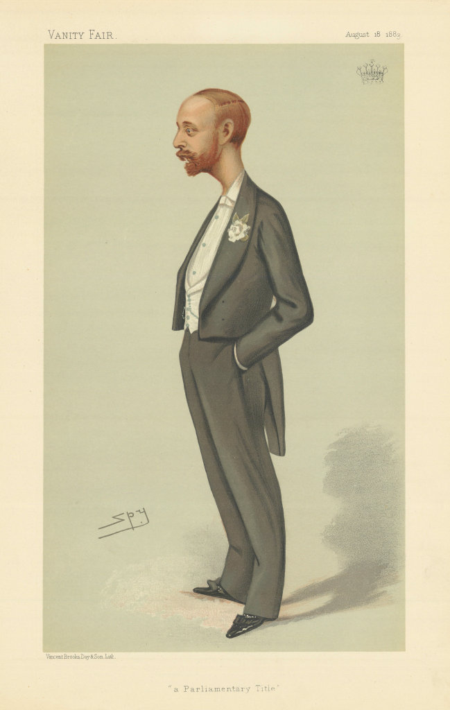 VANITY FAIR SPY CARTOON William Hillier Earl Onslow 'a Parliamentary Title' 1883
