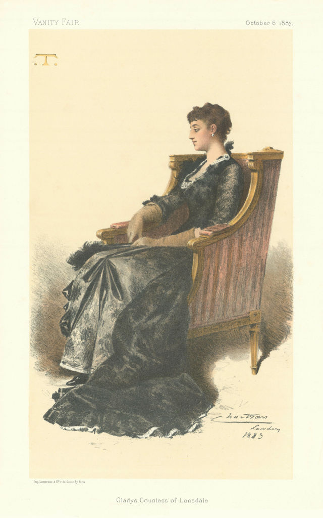 VANITY FAIR SPY CARTOON Gladys, Countess of Lonsdale. Ladies. By Chartran 1883