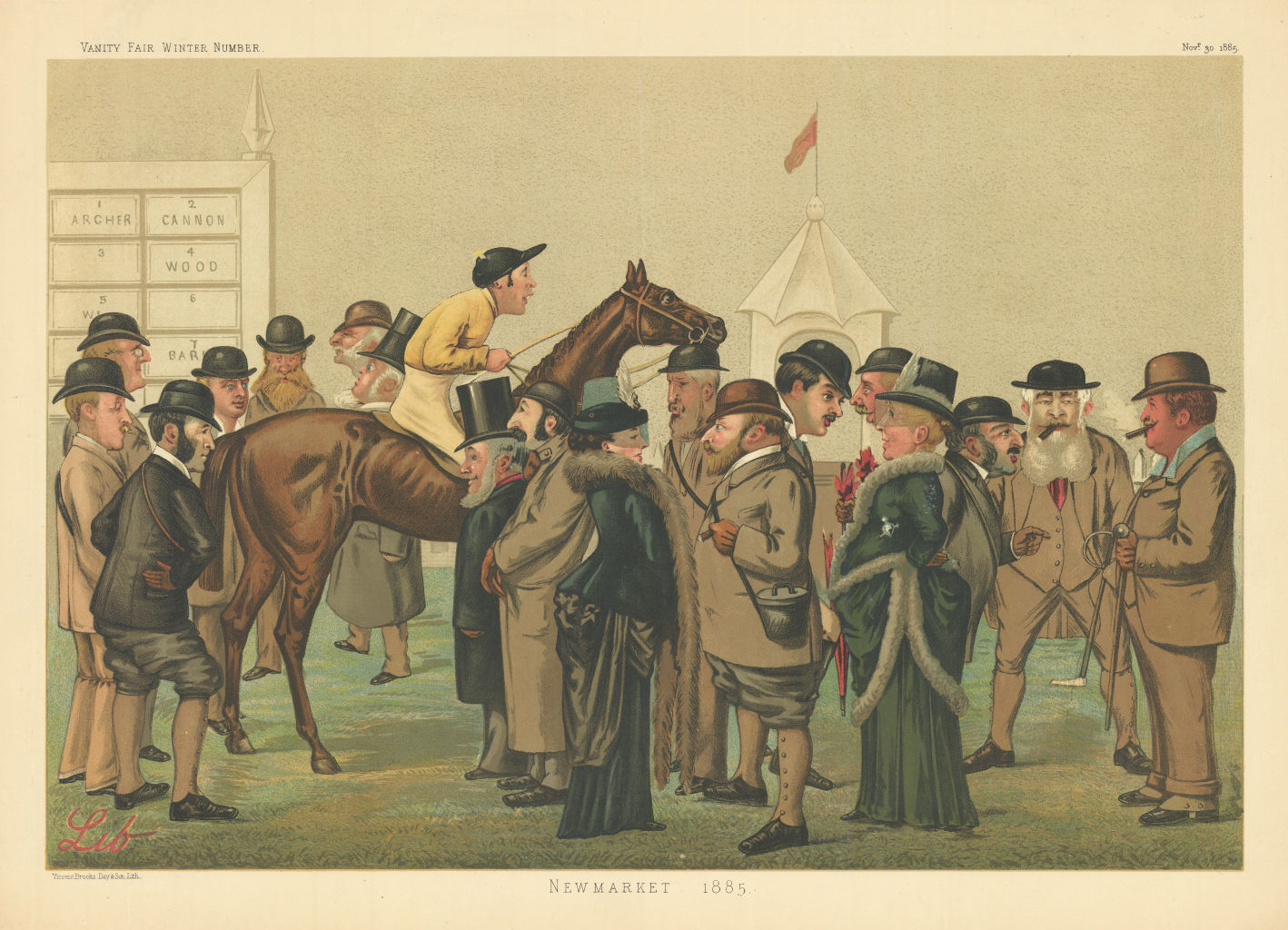 VANITY FAIR SPY CARTOON FOLIO. The Paddock at Newmarket. Horse racing. Lib 1885