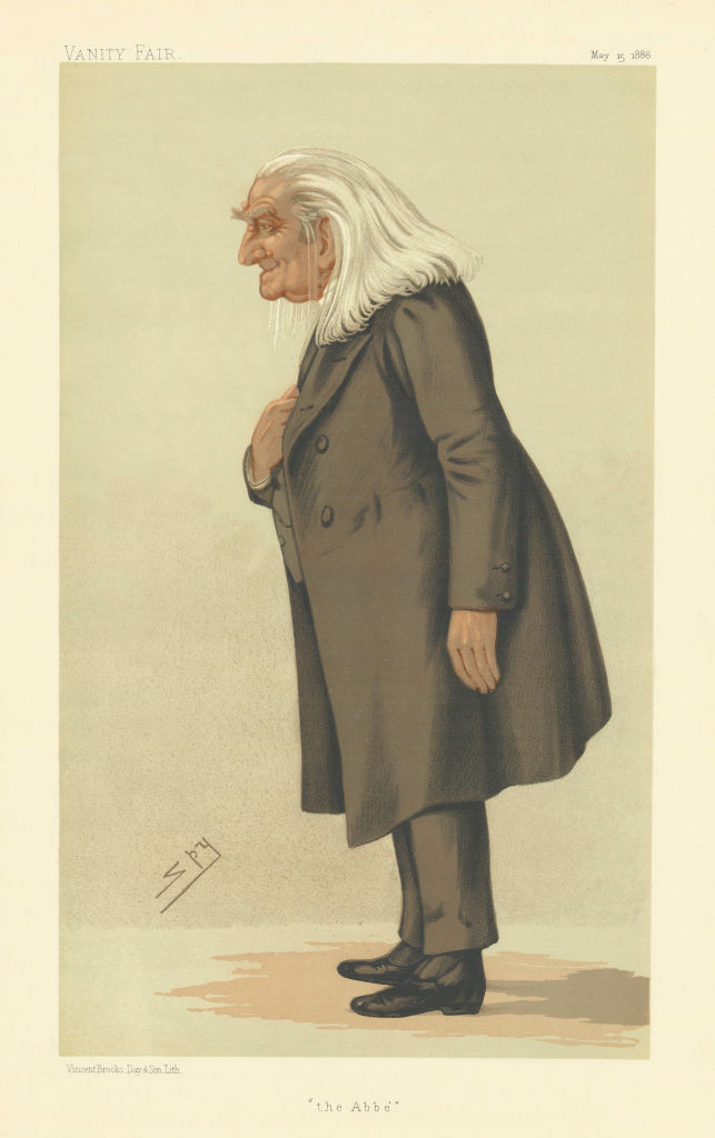 VANITY FAIR SPY CARTOON Franz Liszt 'the Abbé' Music 1886 old antique print