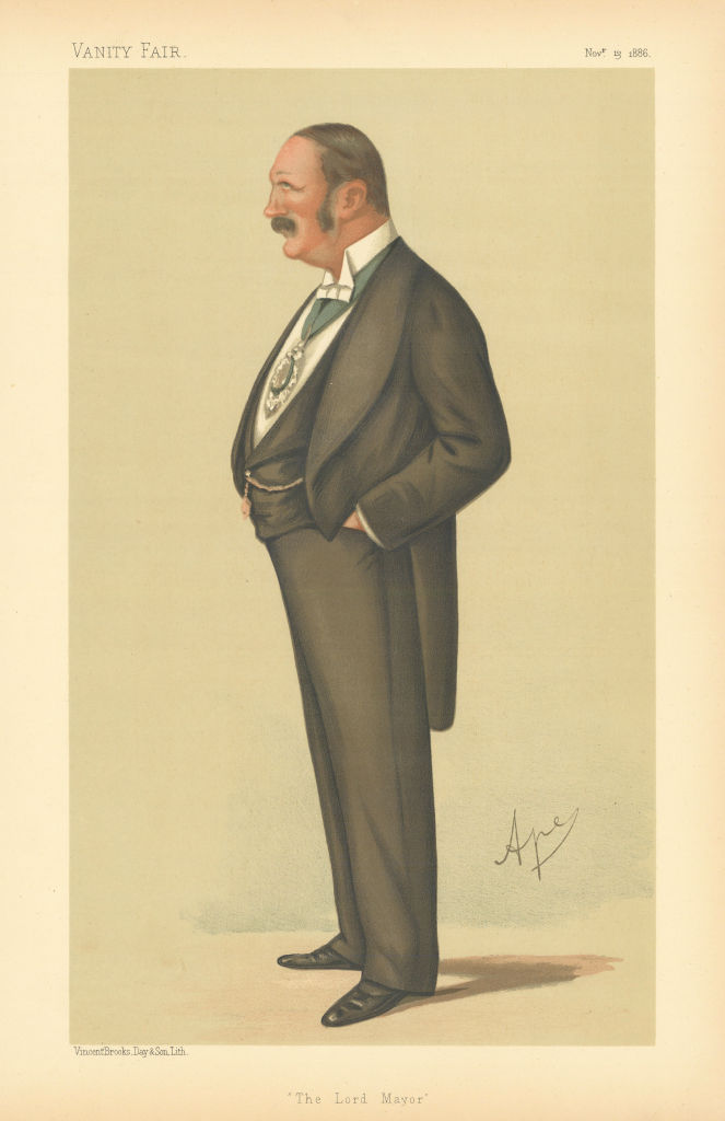VANITY FAIR SPY CARTOON Sir Reginald Hanson 'The Lord Mayor' London. Ape 1886