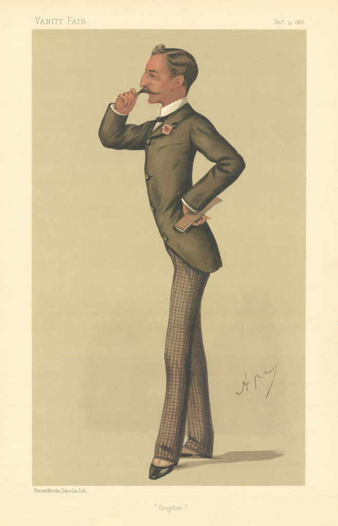 Associate Product VANITY FAIR SPY CARTOON Sidney Herbert 'Croydon' Surrey. By Ape 1886 old print