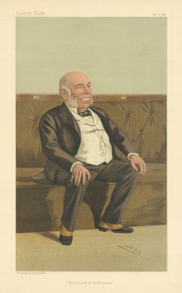 VANITY FAIR SPY CARTOON WH Smith 'First Lord of the Treasury' Business 1887