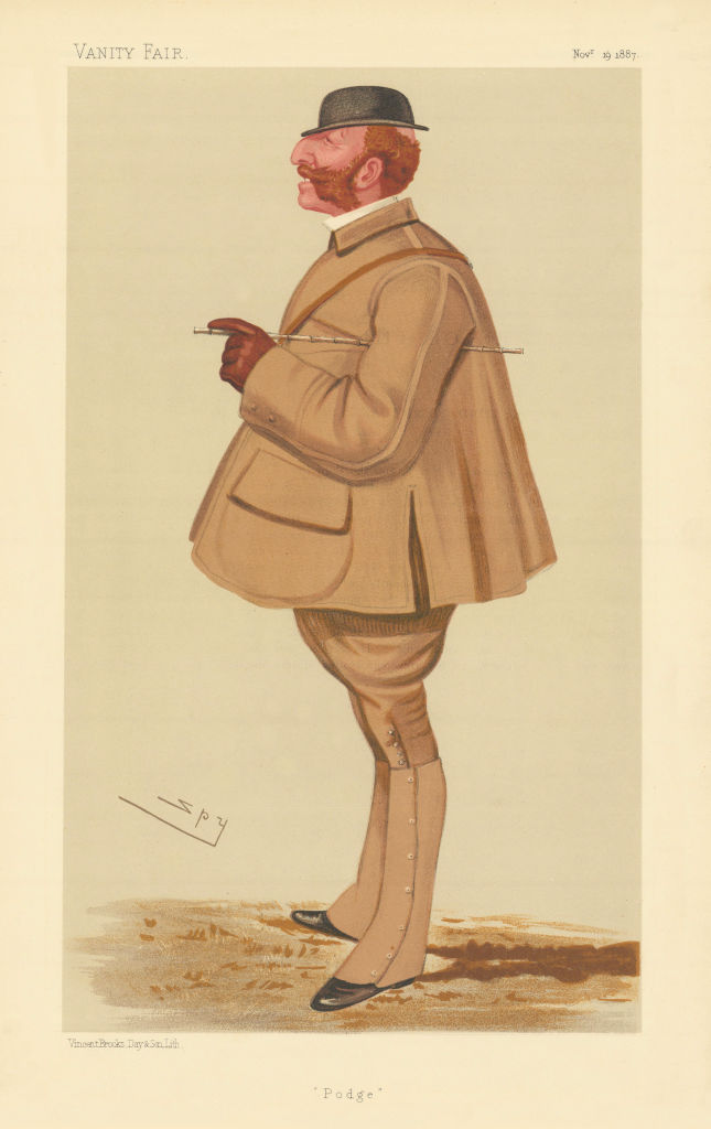 VANITY FAIR SPY CARTOON Maj Lord Henry Arthur George Somerset 'Podge' 1887