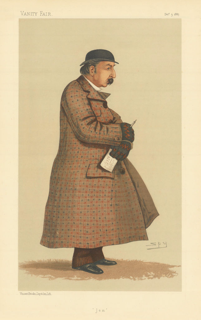 VANITY FAIR SPY CARTOON Capt James Octavius Machell 'Jem' Racing 1887 print