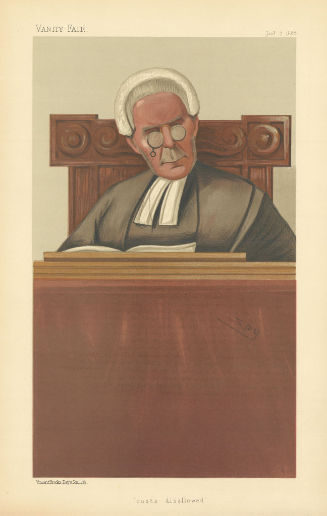 VANITY FAIR SPY CARTOON Sir Edward Ebenezer Kay 'costs disallowed' Judge 1888