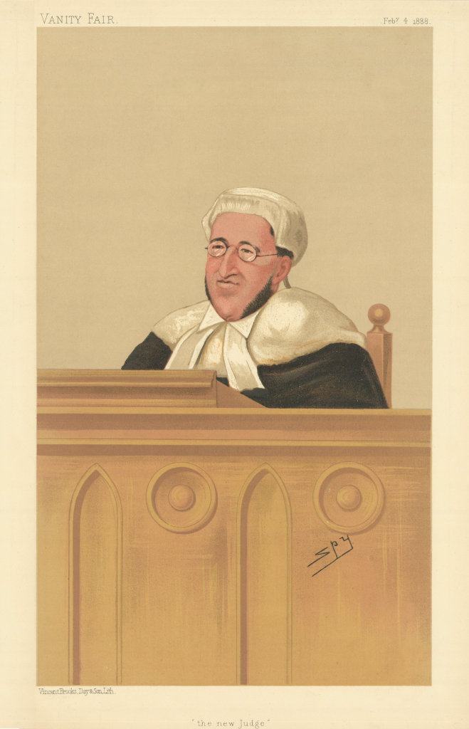VANITY FAIR SPY CARTOON Sir Arthur Charles 'the new Judge'. Law 1888 old print