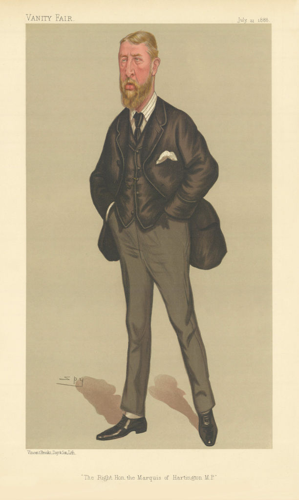 VANITY FAIR SPY CARTOON 'The Right Hon the Marquis of Hartington MP' 1888