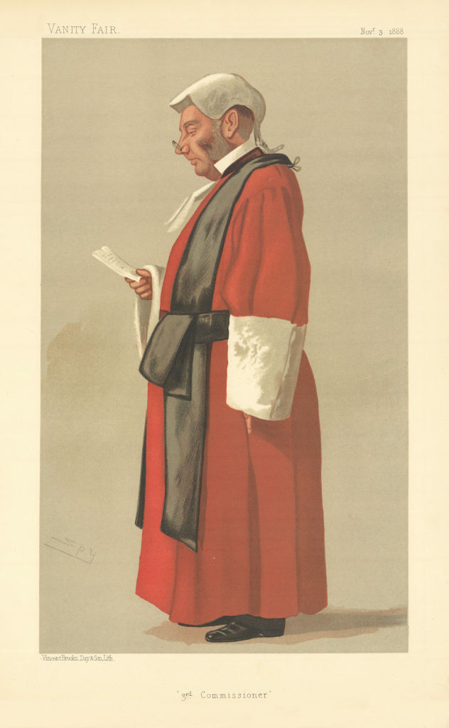 VANITY FAIR SPY CARTOON Sir Archibald Levin Smith '3rd Commissioner' Judge 1888