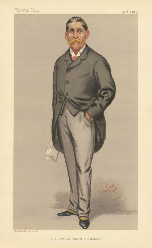 VANITY FAIR SPY CARTOON William Quilter 'in Society & a Member of…' 1889 print