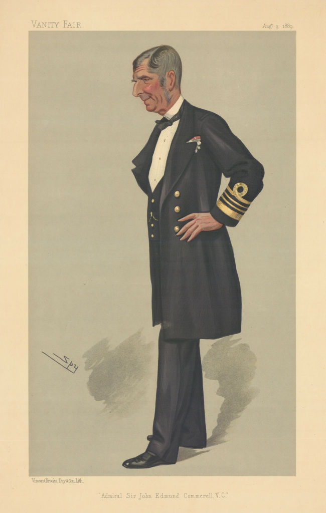 VANITY FAIR SPY CARTOON 'Admiral Sir John Edmund Commerell' Royal Navy 1889