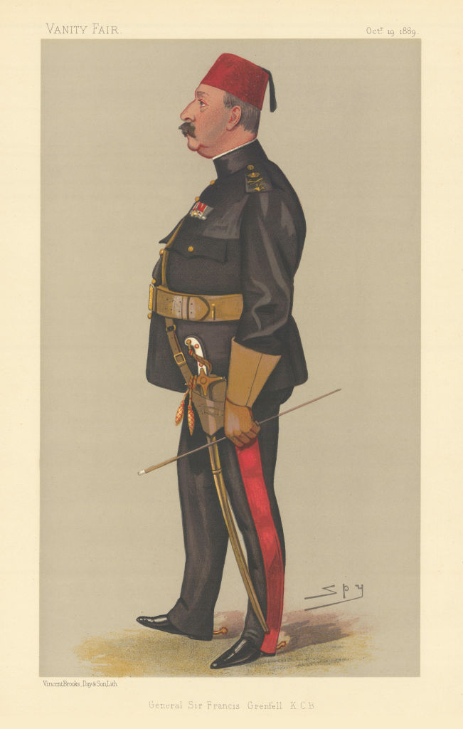 VANITY FAIR SPY CARTOON 'Major Gen Sir Francis Grenfell KCB'. South Africa 1889
