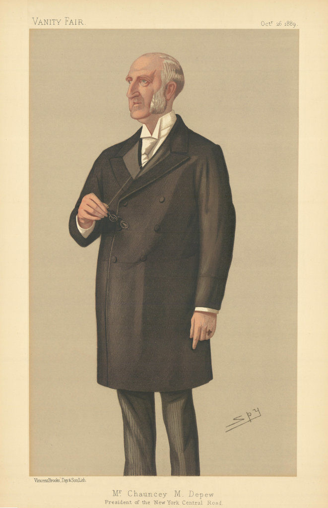 Associate Product VANITY FAIR SPY CARTOON Chauncey Depew '…the New York Central Railroad' 1889