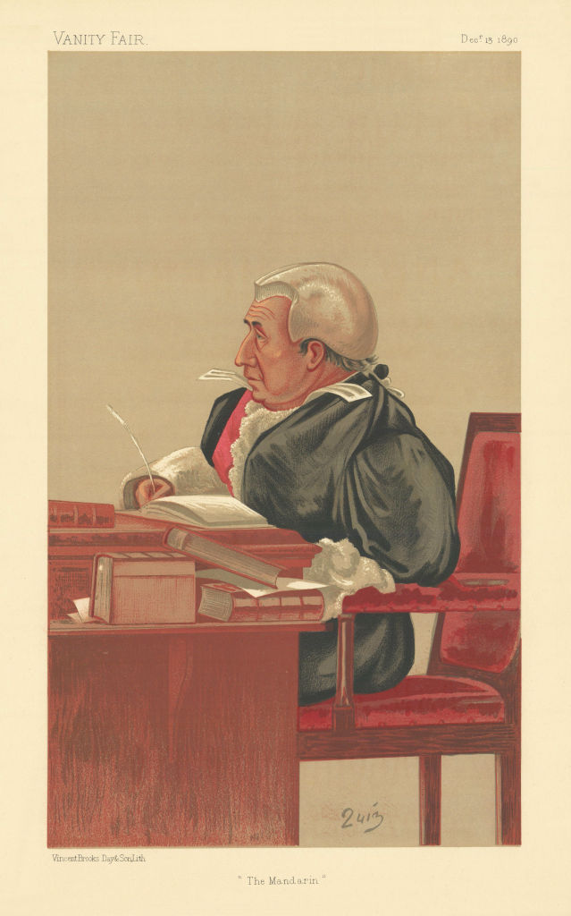 Associate Product VANITY FAIR SPY CARTOON Roland Vaughan Williams 'The Mandarin' Judge. Quiz 1890
