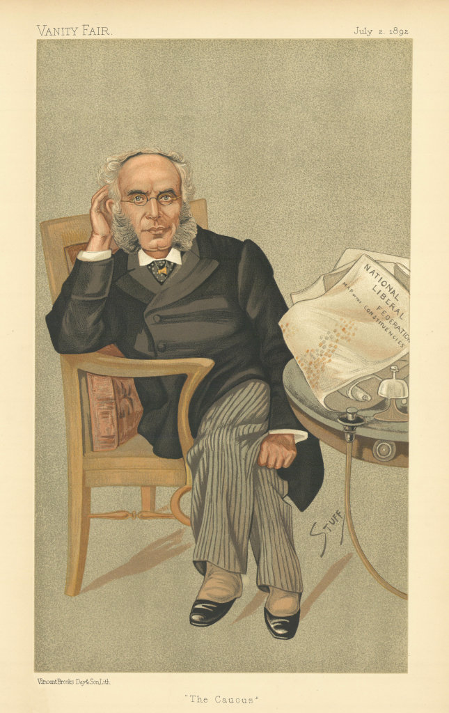 VANITY FAIR SPY CARTOON Frances Schnadhorst 'the Caucus' Birmingham 1892 print