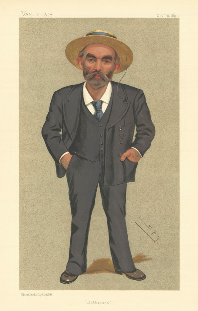 Associate Product VANITY FAIR SPY CARTOON John Burns 'Battersea' Trade Unionist 1892 old print