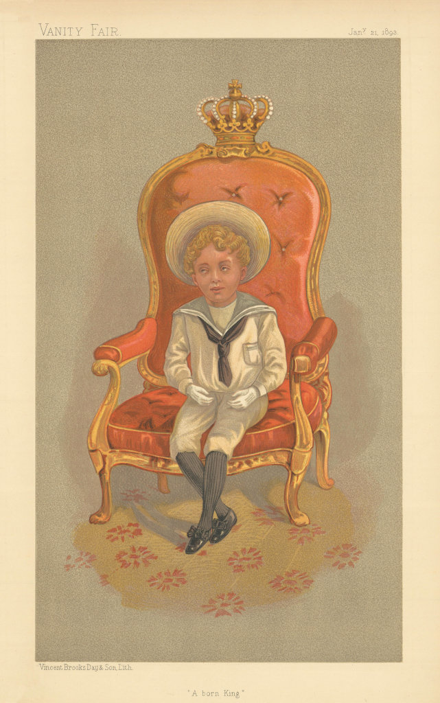 Associate Product VANITY FAIR SPY CARTOON Alphonso VIII, The King of Spain 'A born King' 1893