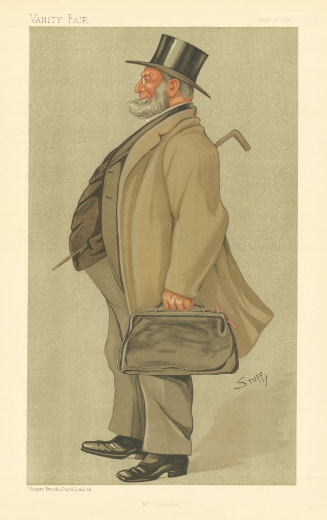 VANITY FAIR SPY CARTOON Sir John Rigby QC 'Mr Solicitor' Law. By STUFF 1893