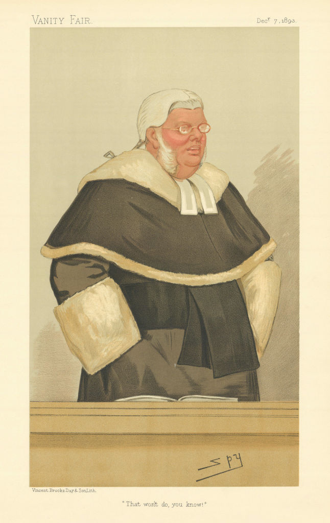 Associate Product VANITY FAIR SPY CARTOON Lewis William Cave 'That won't do you know' Judge 1893