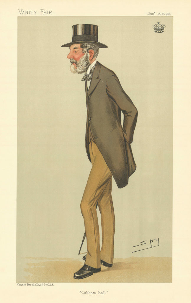 VANITY FAIR SPY CARTOON The Earl of Darnley 'Cobham Hall' Kent 1893 old print