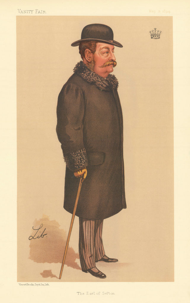 Associate Product VANITY FAIR SPY CARTOON The Earl of Sefton. Lancashire. By Lib 1894 old print