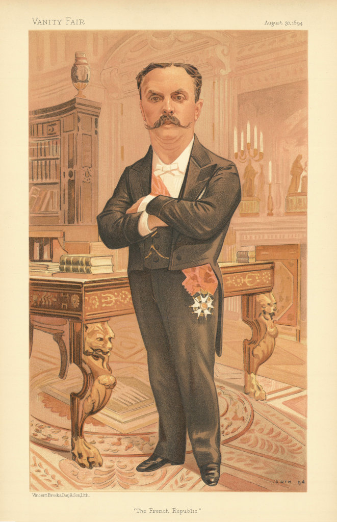 Associate Product VANITY FAIR SPY CARTOON Pierre Paul Casimir-Perier. France President. GUTH 1894