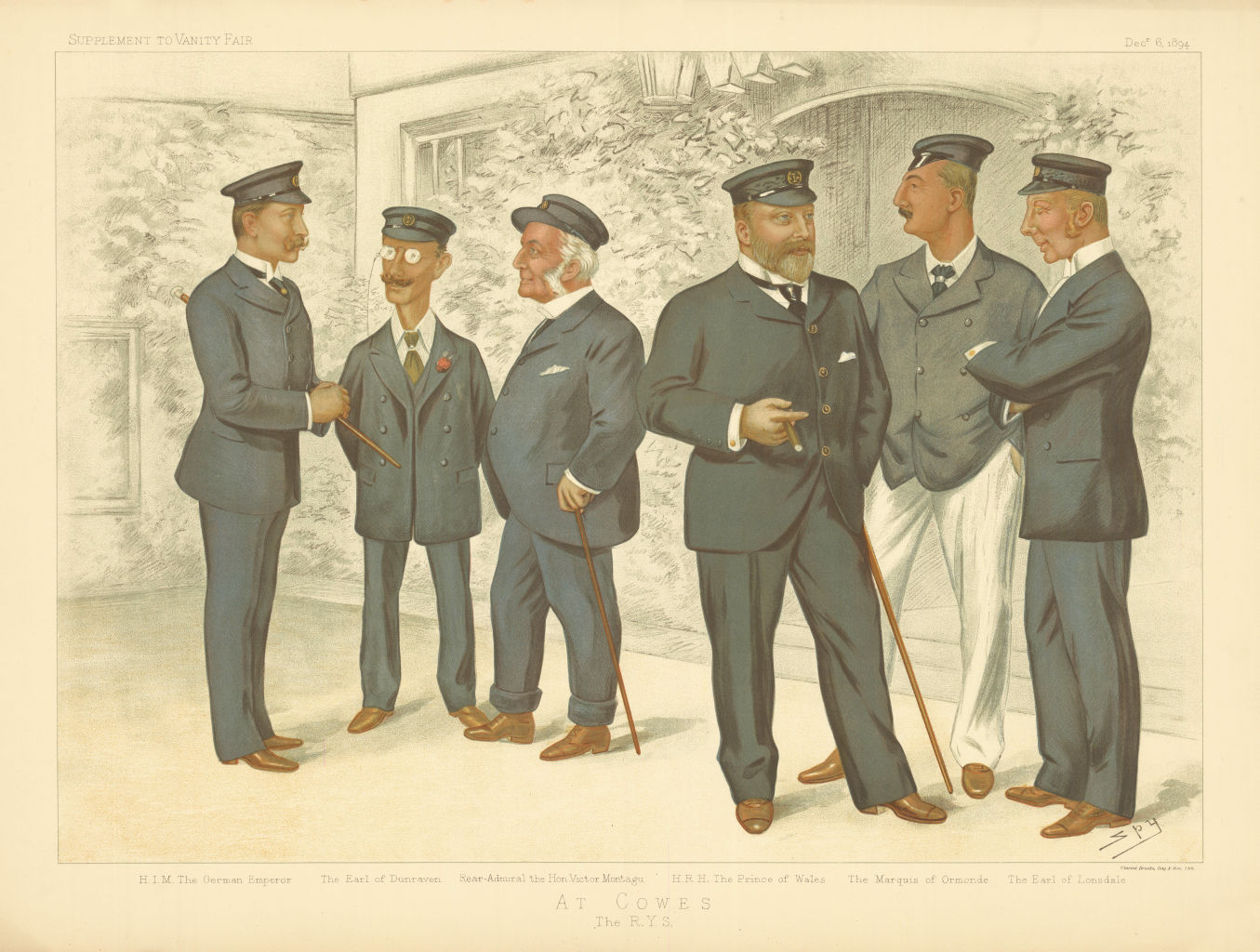 VANITY FAIR SPY CARTOON FOLIO. The RYS at Cowes. Yachting 1894 old print