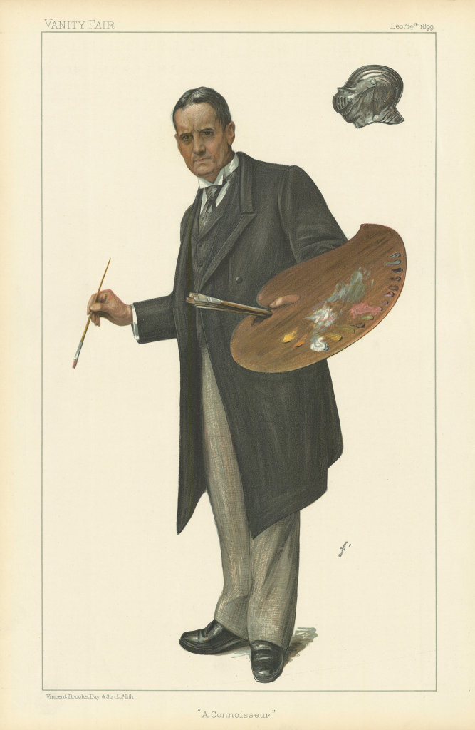 Associate Product VANITY FAIR SPY CARTOON John Seymour Lucas RA 'A Connoisseur'. Artist 1899
