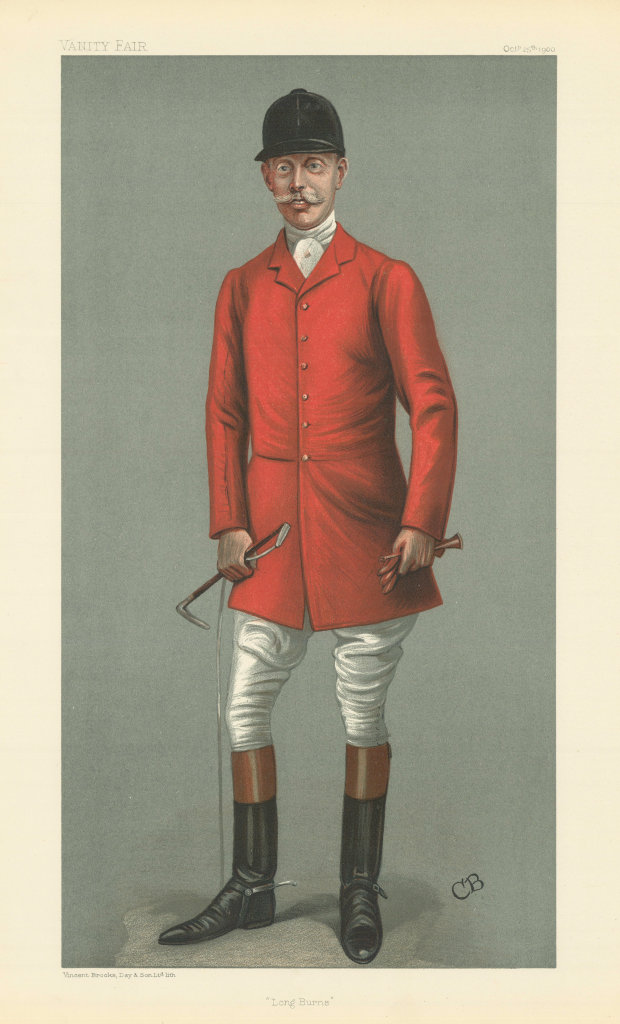SPY CARTOON. Burns-Hartopp, Master of the Quorn 'Long Burns' Fox hunters 1900