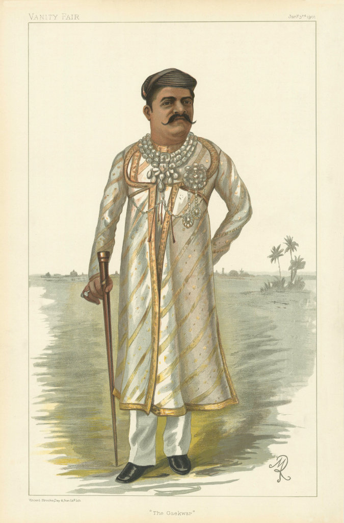 VANITY FAIR SPY CARTOON Sayajirao Gaekwad III, Gaekwar of Baroda. India 1901